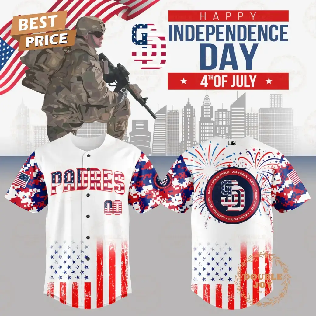 San Diego Padres 2025 Happy Independence Day 4th Of July Limited Edition Baseball Jersey Image