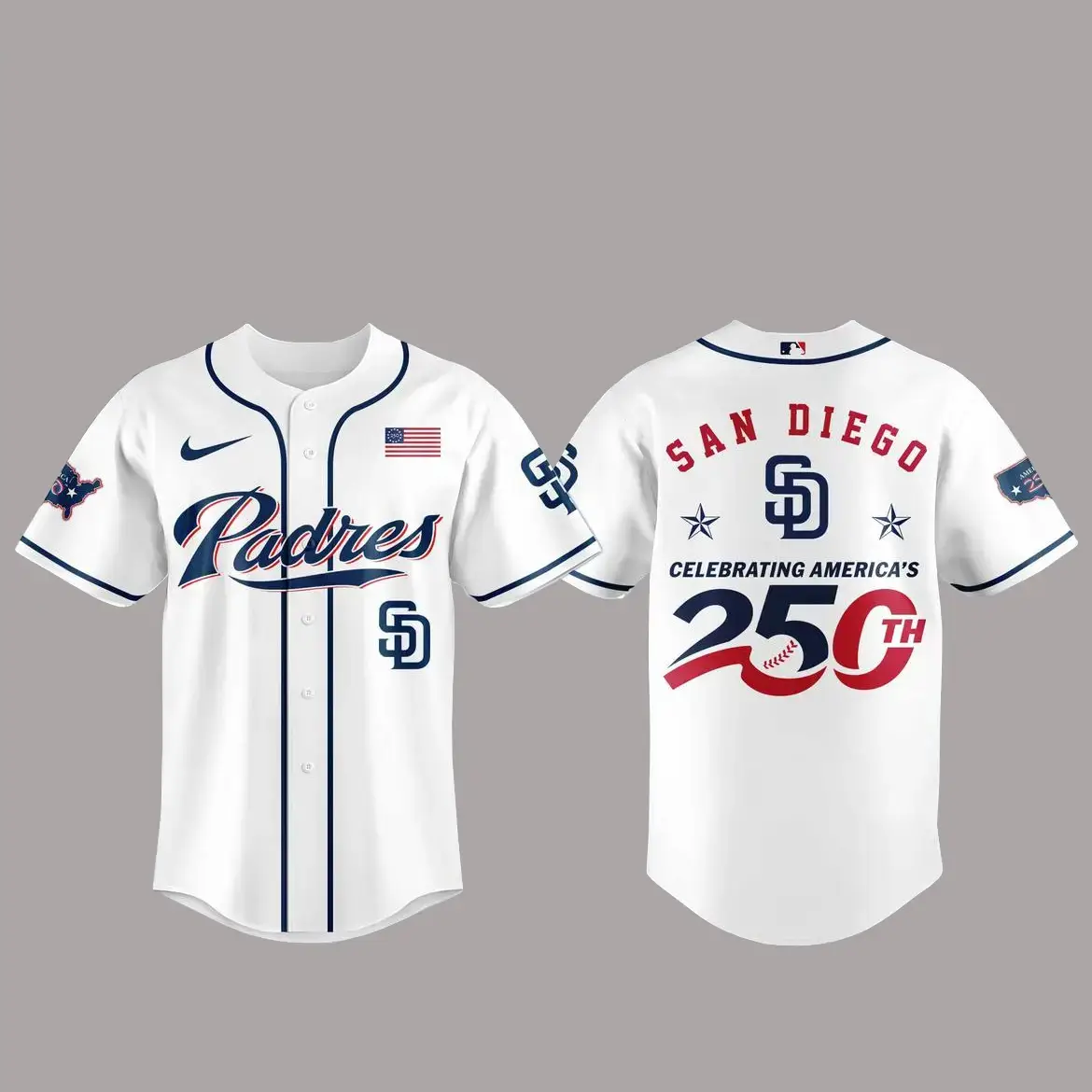 San Diego Padres America 250th Anniversary Of USA 2026 Baseball Jersey Image