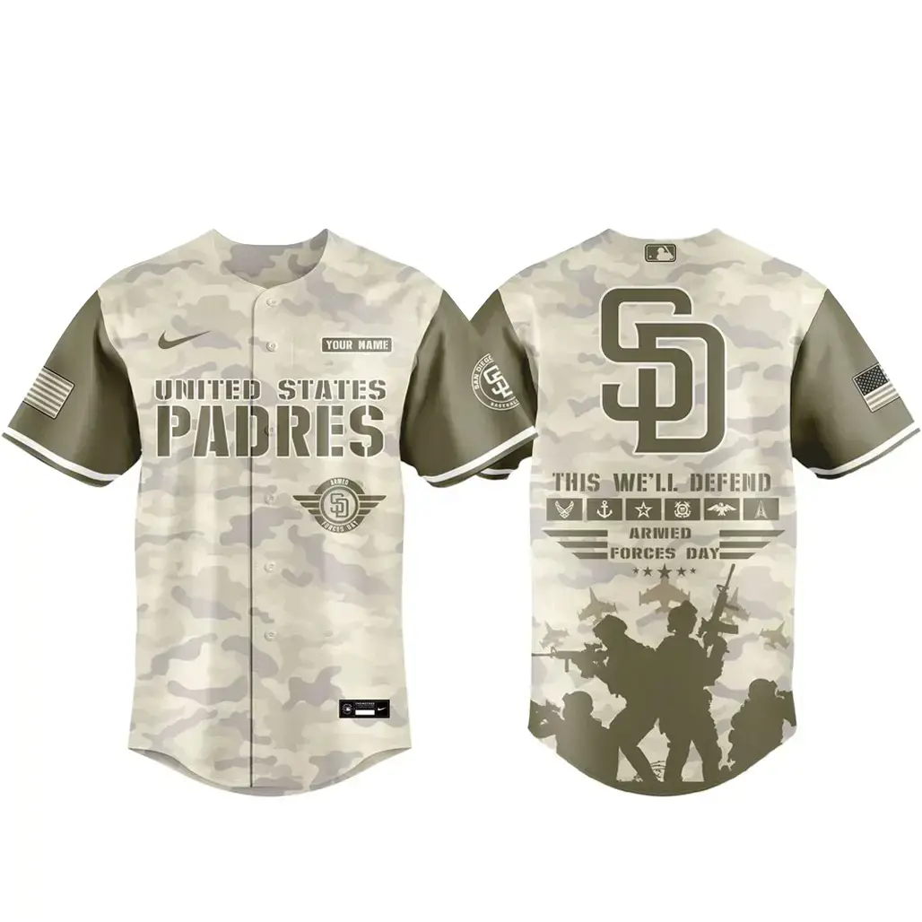 San Diego Padres Armed Forces Day Appreciation Night 2026 Baseball Jersey Image