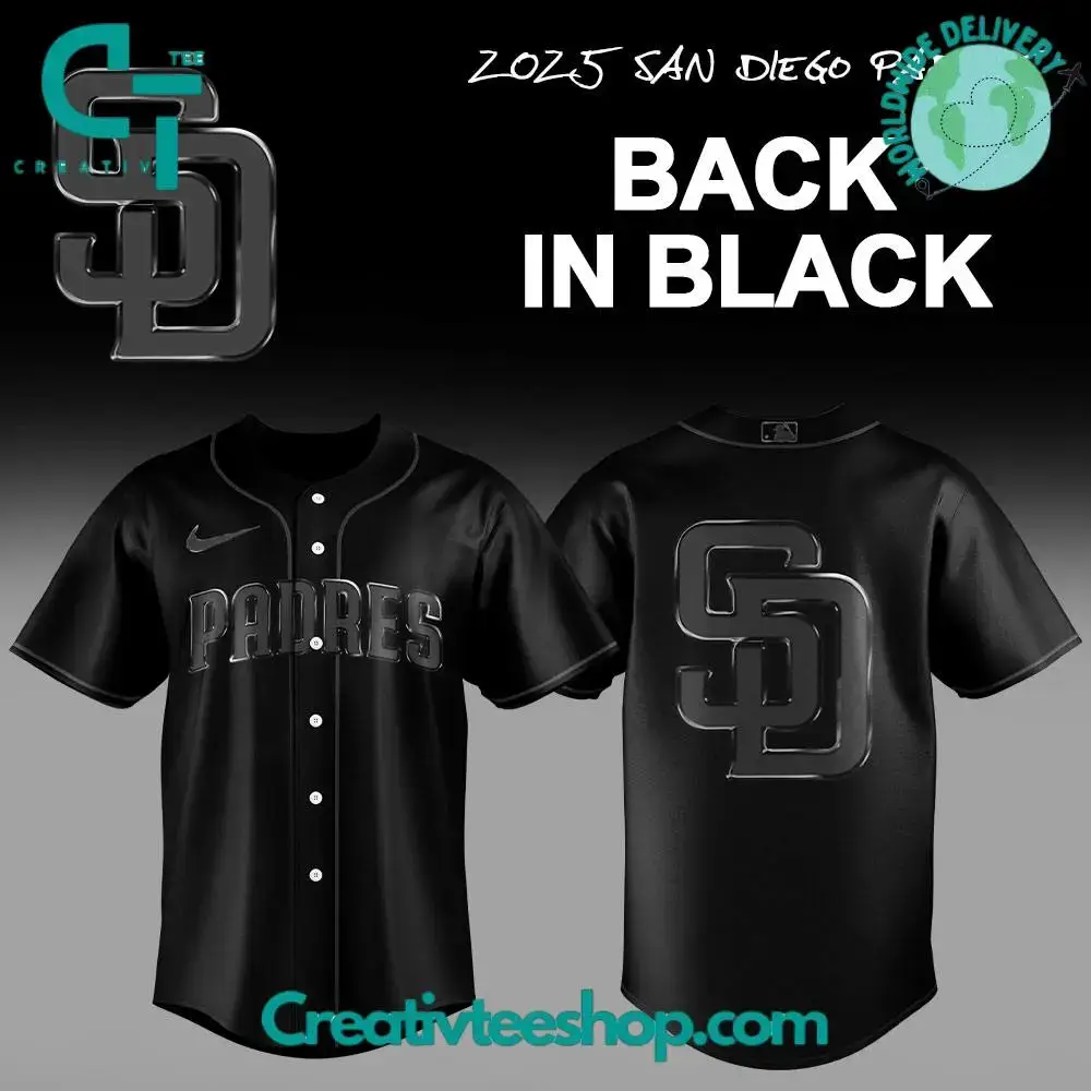 San Diego Padres "Back In Black" Special Baseball Jersey Image
