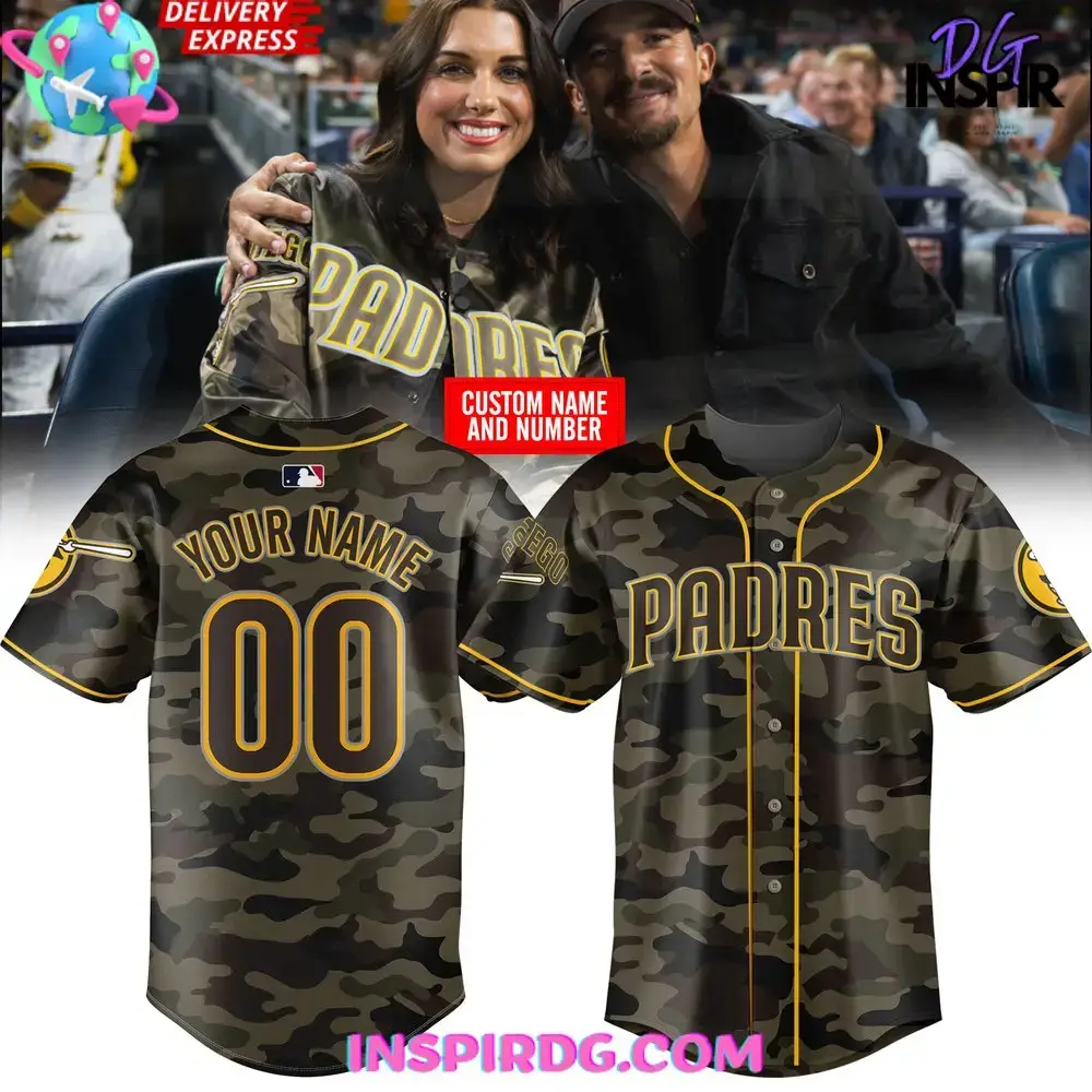 San Diego Padres Camo 2024 Custom Baseball Jersey Image