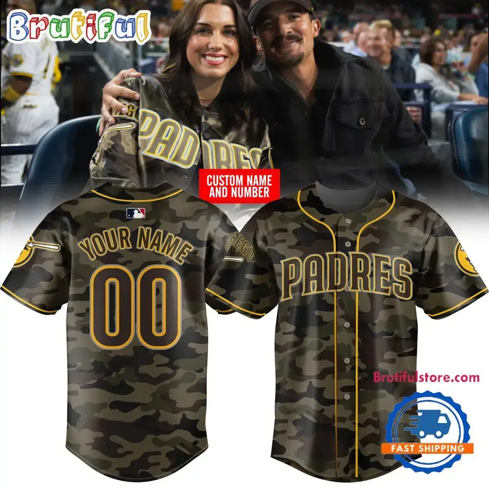 San Diego Padres Camo 2024 Custom Jersey Shirt Image