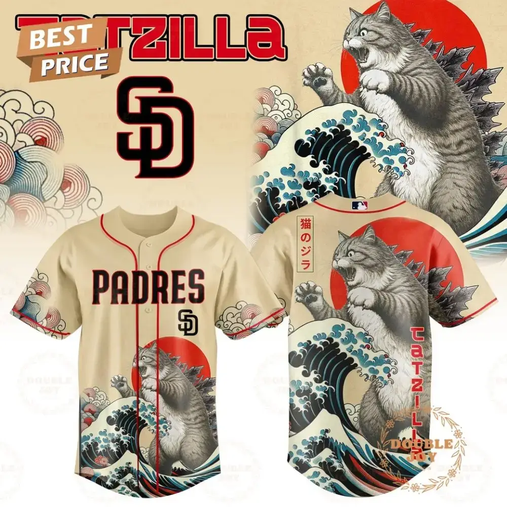 San Diego Padres Catzilla 2025 Japan Limited Edition Baseball Jersey Image