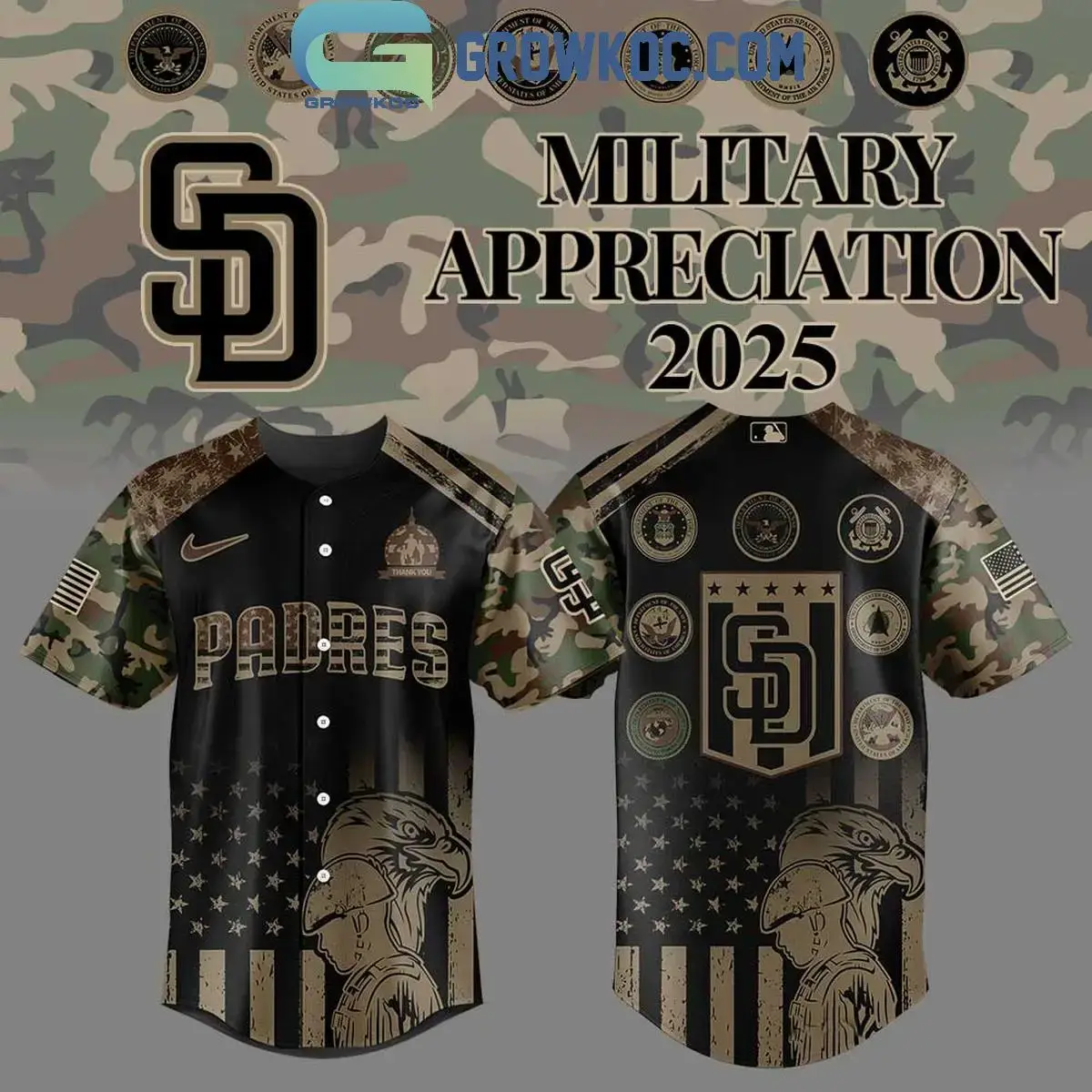 San Diego Padres Celebrating Military Day Jersey Image