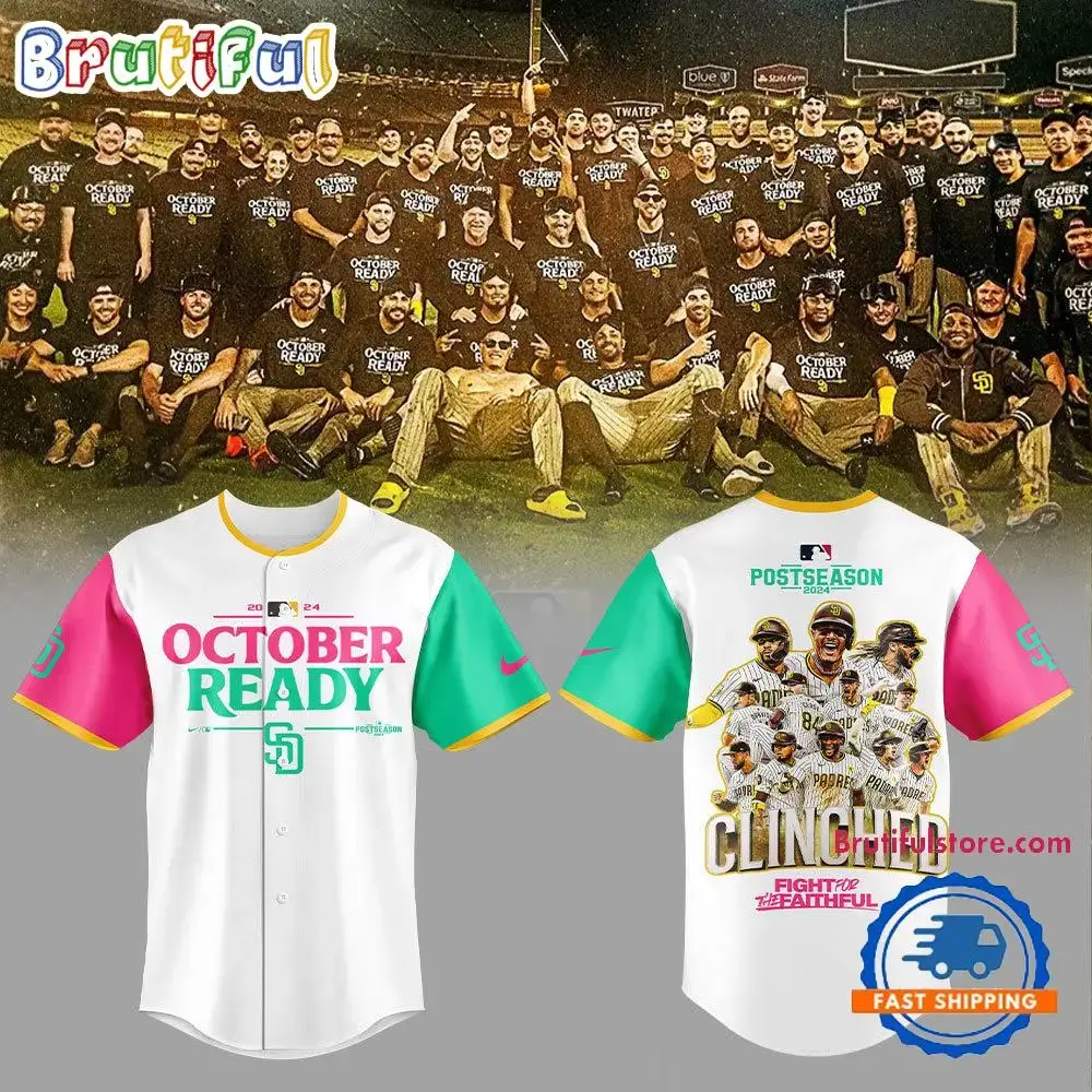 San Diego Padres Clinched 2024 October Ready Postseason Baseball Jersey Image