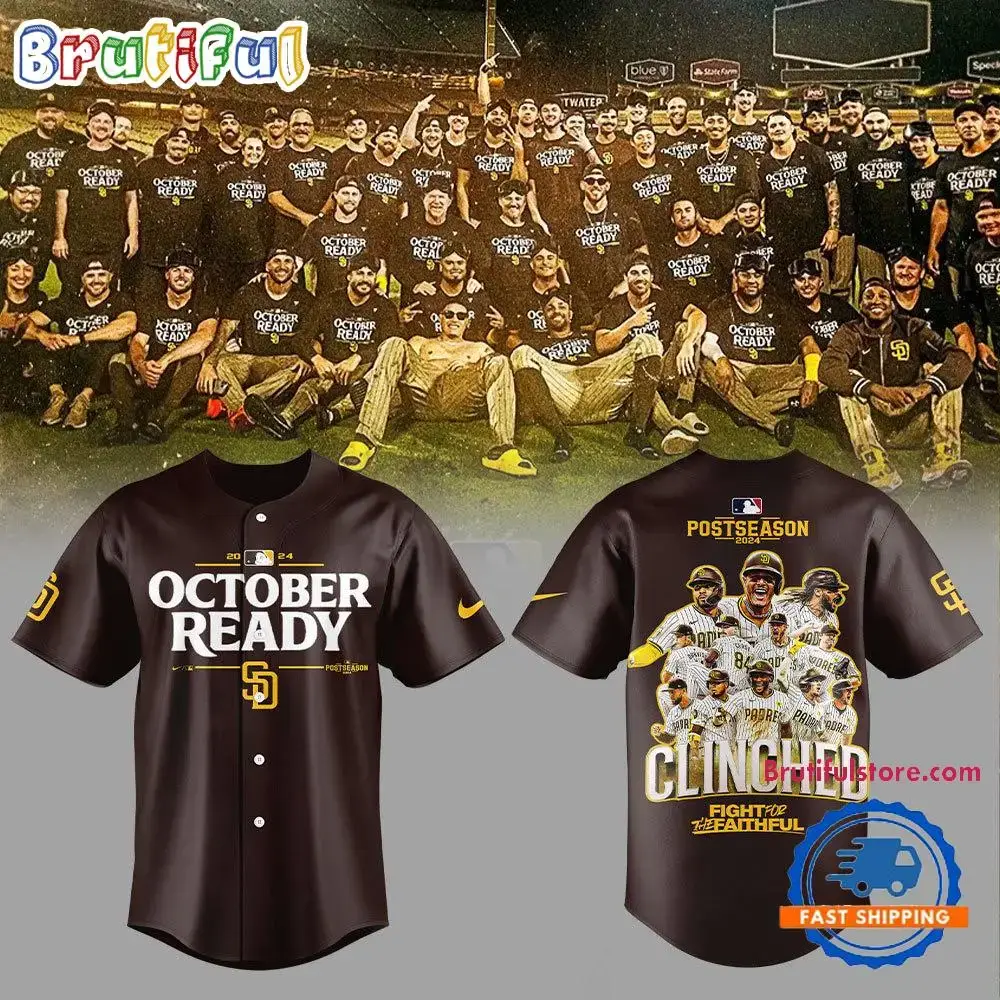 San Diego Padres Clinched 2024 October Ready Postseason Jersey Image