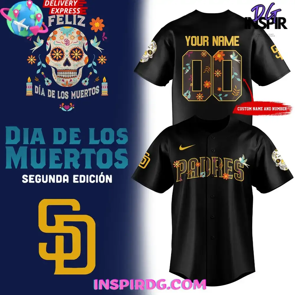 San Diego Padres Dia De Los Muertos 2024 Custom Baseball Jersey Image