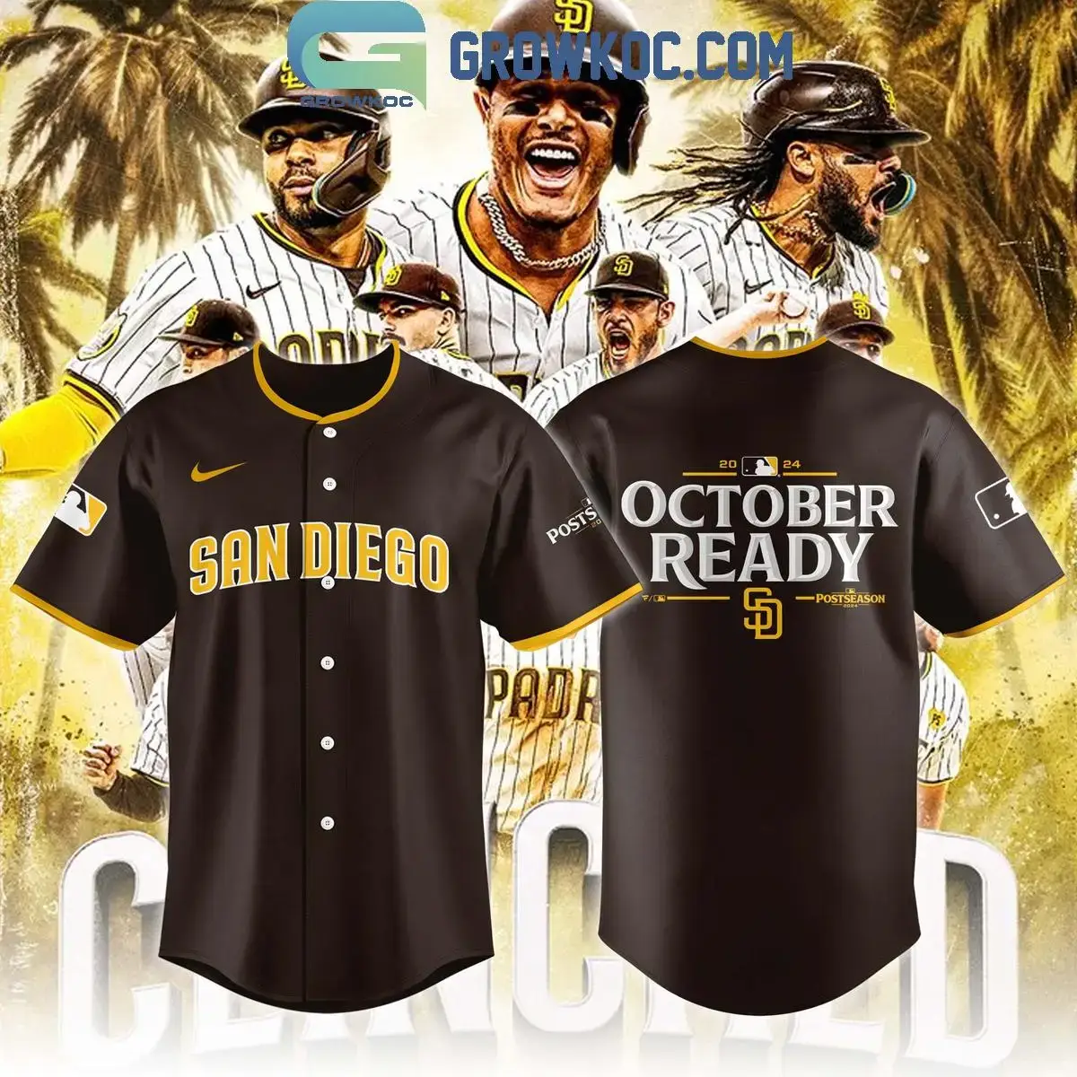 San Diego Padres Fanatics Brown 2024 MLB Postseason Baseball Jersey Image