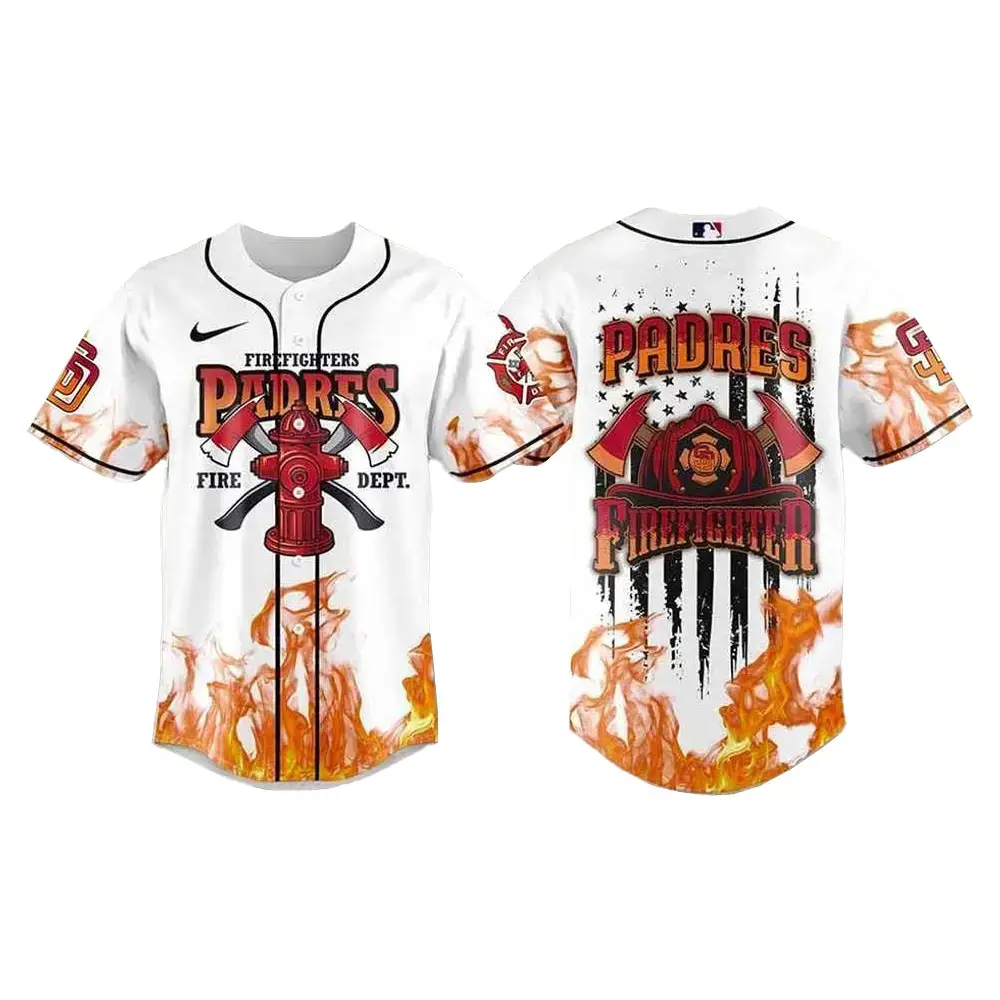 San Diego Padres Firefighter Appreciation Day 2025 Baseball Jersey Image