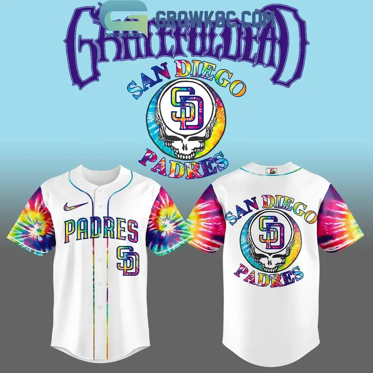 San Diego Padres Grateful Dead 60 Years Jersey Image