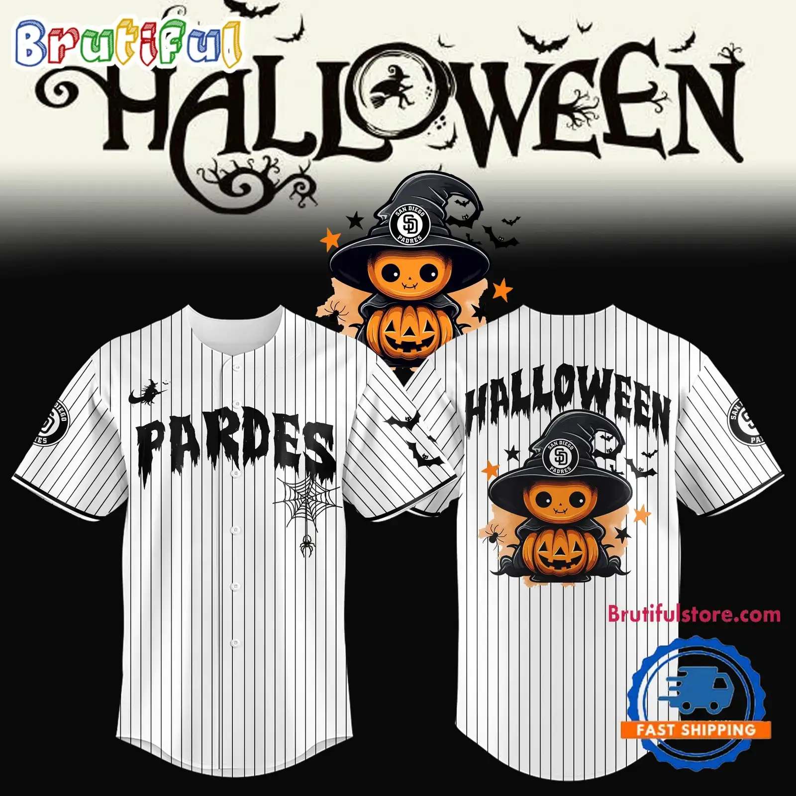 San Diego Padres Halloween 2024 Custom Baseball Jersey Shirt Image