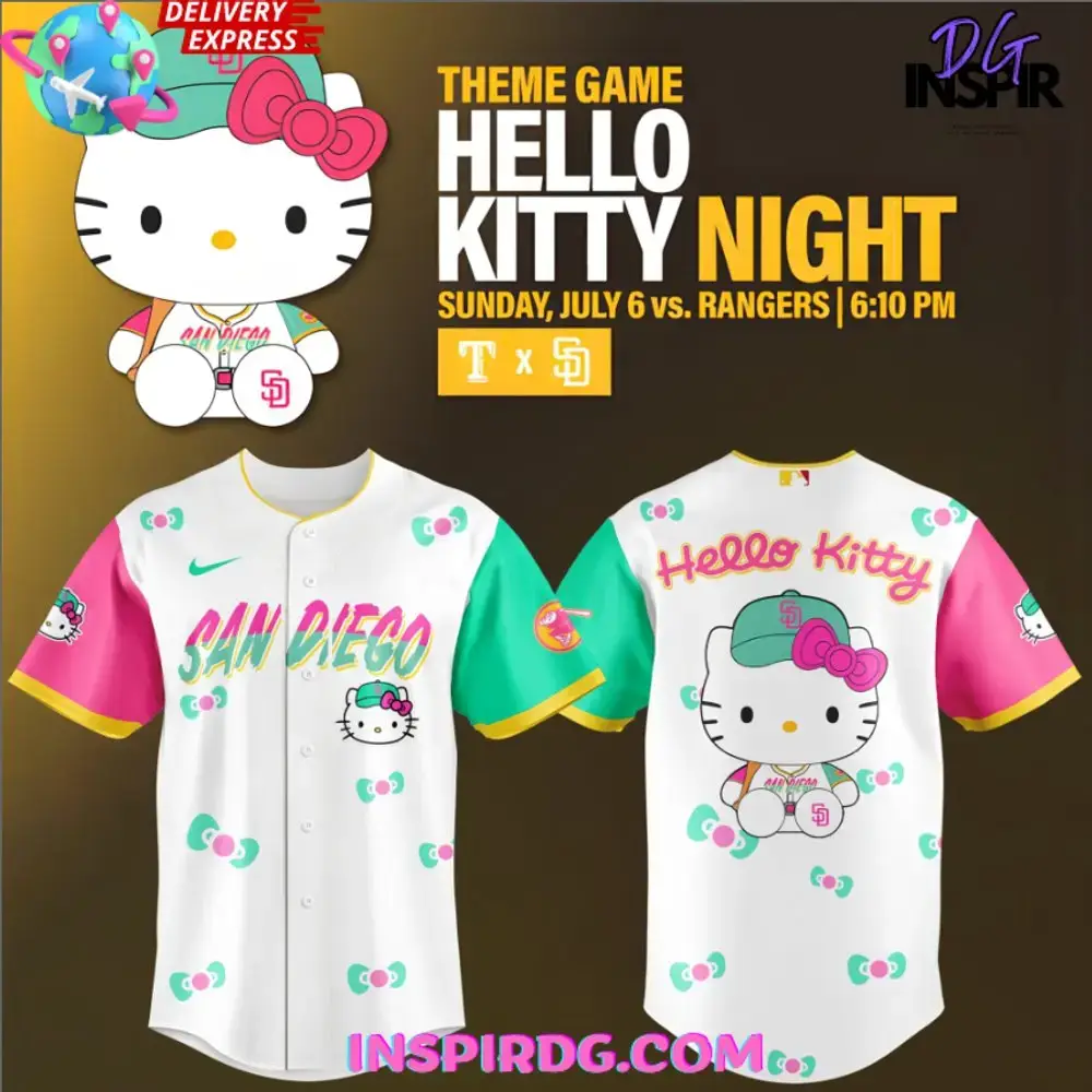 San Diego Padres Hello Kitty Night 2025 Baseball Jersey Image