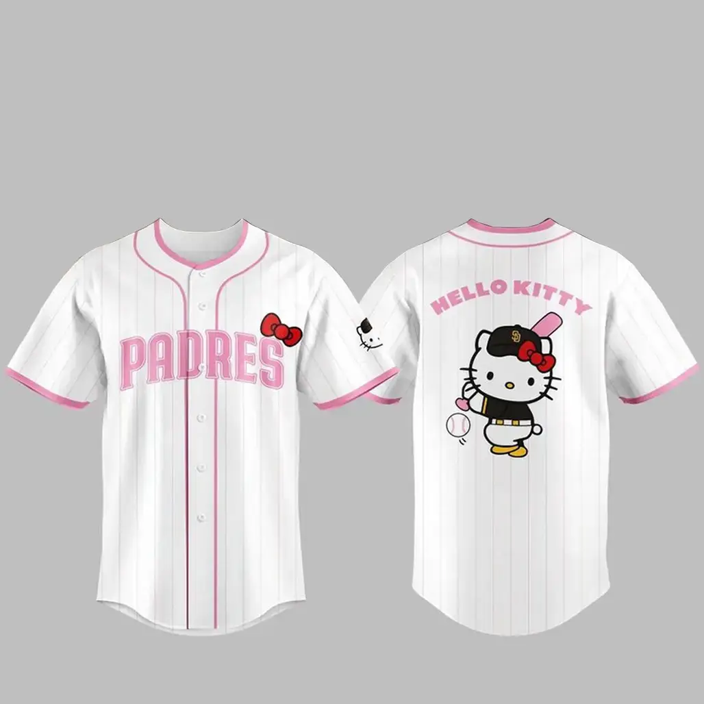 San Diego Padres Hello Kitty Night All White 2026 Baseball Jersey Image
