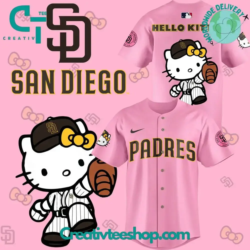 San Diego Padres Hello Kitty Pink Jersey Image