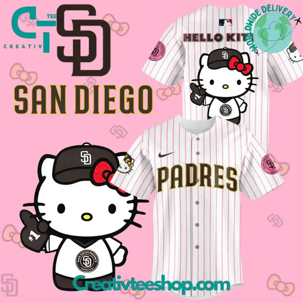 San Diego Padres Hello Kitty Stripes Jersey Image