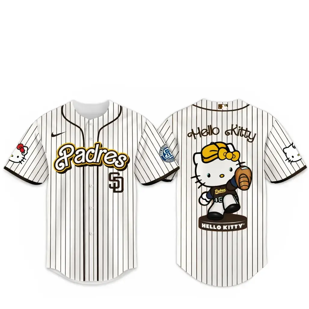 San Diego Padres Major League Baseball 2026 Hello Kitty Baseball Jersey Image