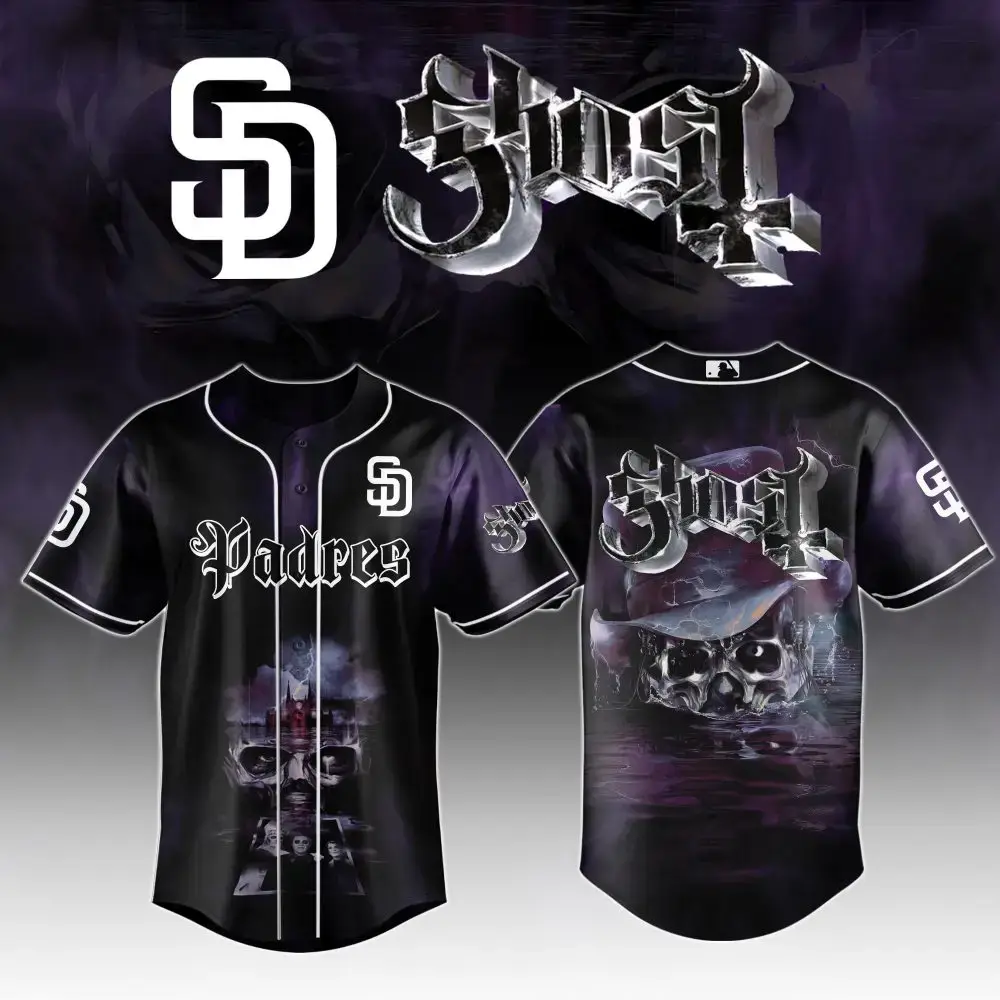 San Diego Padres Mlb X Ghost Night Show Custom Baseball Jersey Image