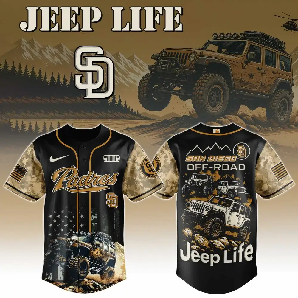 San Diego Padres Mlb X Jeep Life Custom Baseball Jersey Image