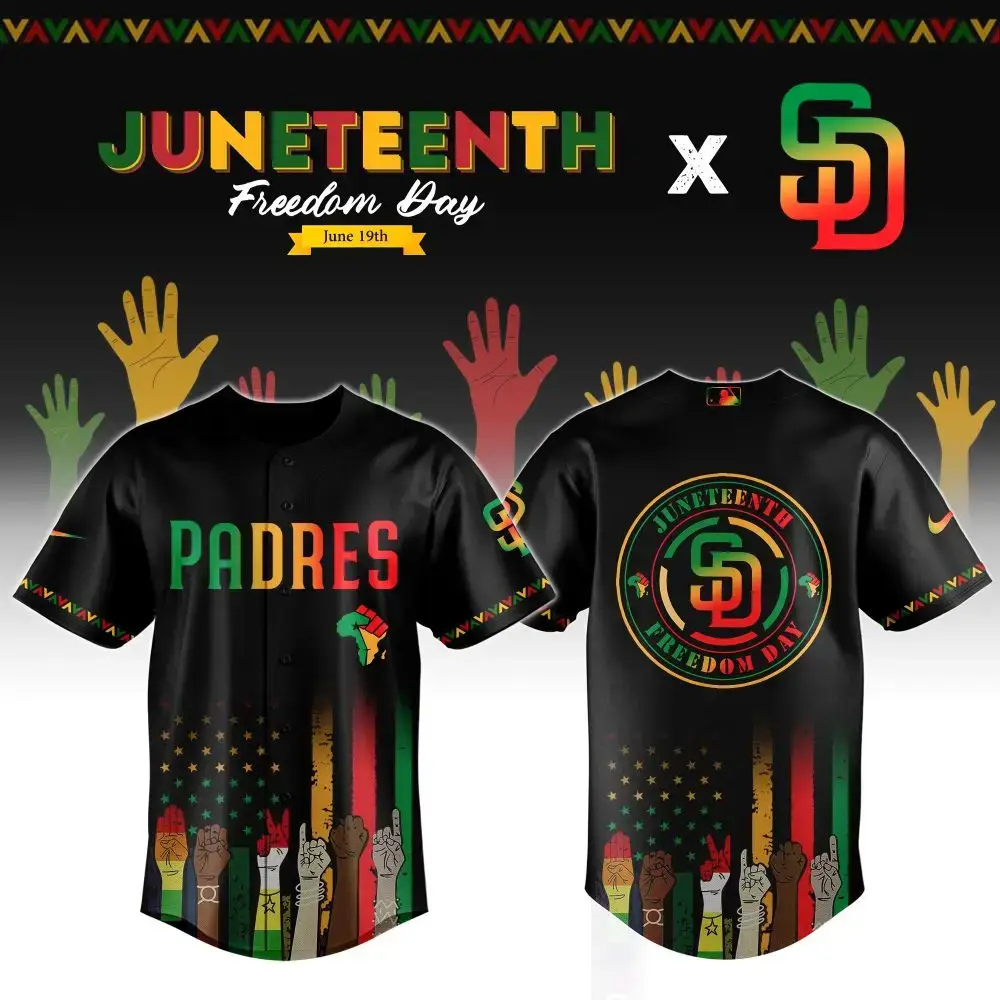San Diego Padres Mlb X Juneteenth Custom Baseball Jersey Image