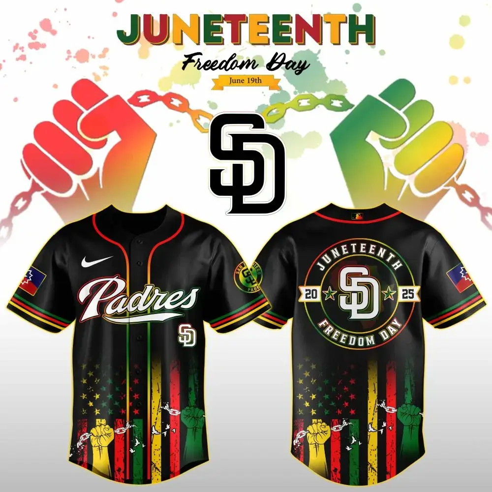 San Diego Padres Mlb X Juneteenth Day Custom Baseball Jersey Edition Custom Baseball Jersey Image