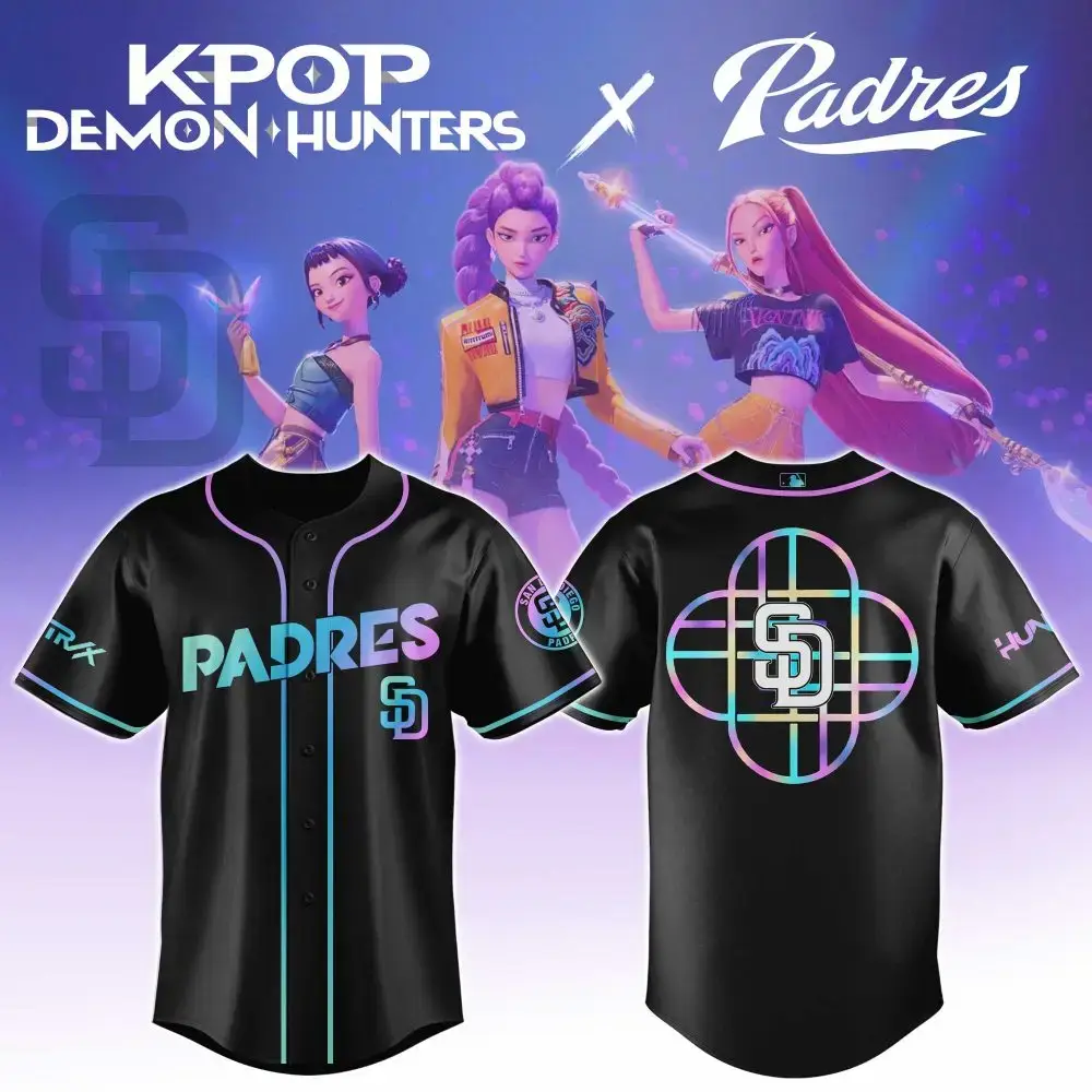 San Diego Padres Mlb X Kpop Demon Hunters Huntrx Custom Baseball Jersey Image