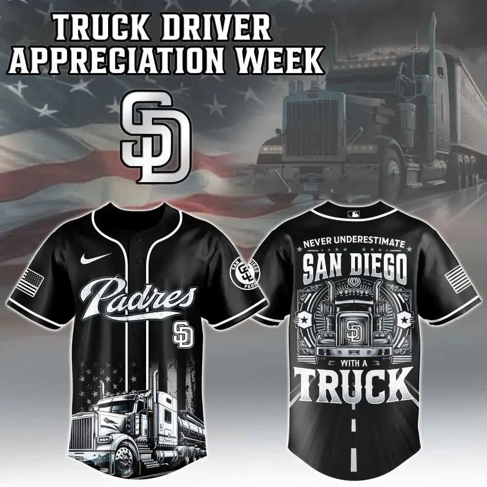 San Diego Padres Mlb X Nation Truck Driver Appreciation Week Limited Edition Custom Baseball Jersey Image