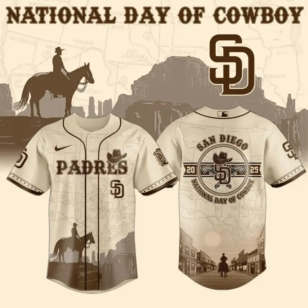 San Diego Padres Mlb X National Day Of Cowboy Custom Baseball Jersey Image