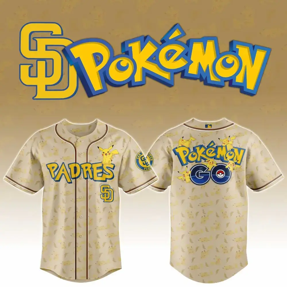San Diego Padres Mlb X Pokemon Go Custom Baseball Jersey Image
