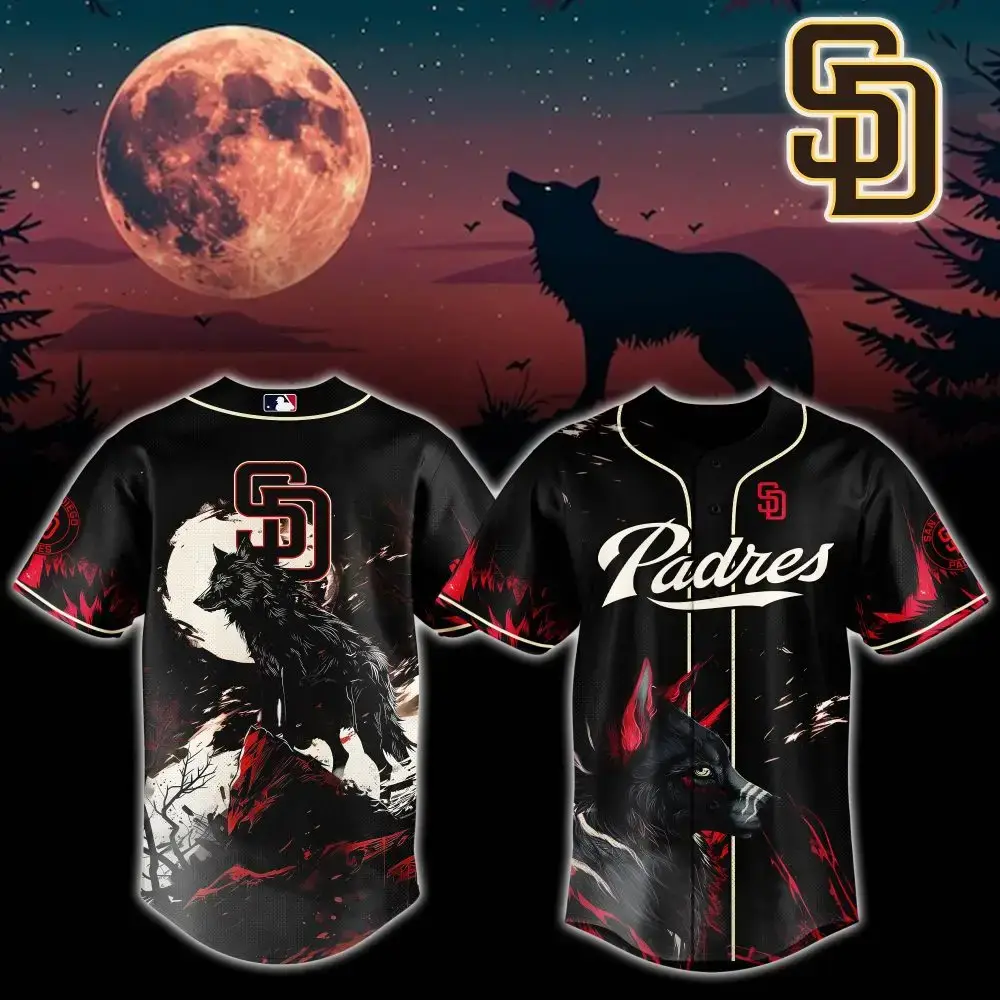 San Diego Padres Mlb X Wolf Custom Baseball Jersey Image