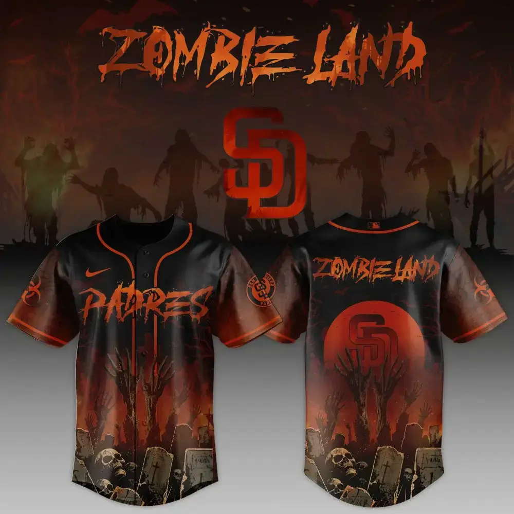 San Diego Padres Mlb X Zombieland Custom Baseball Jersey Image