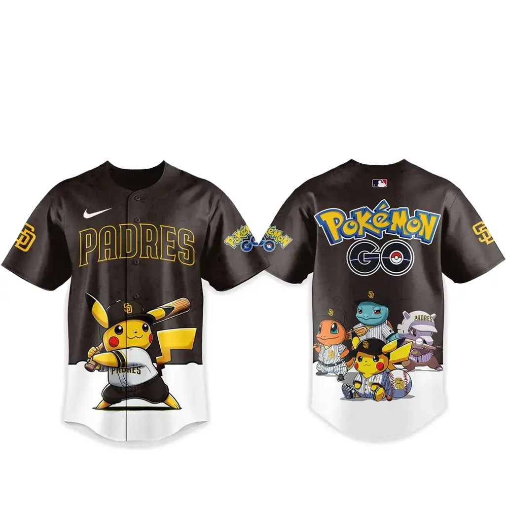 San Diego Padres Pokemon Go Night 2026 Game Baseball Jersey Image