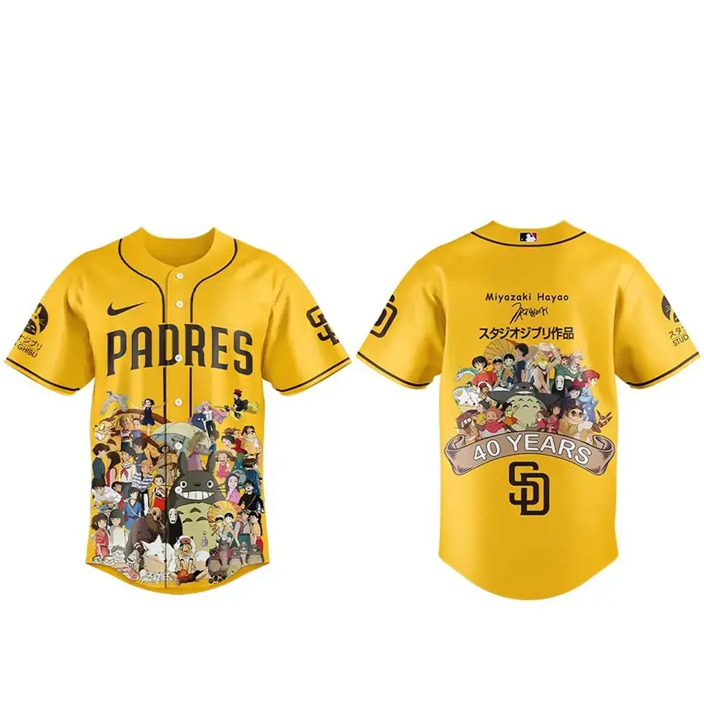San Diego Padres Studio Ghibli 40th Anniversary 2026 Baseball Jersey Image