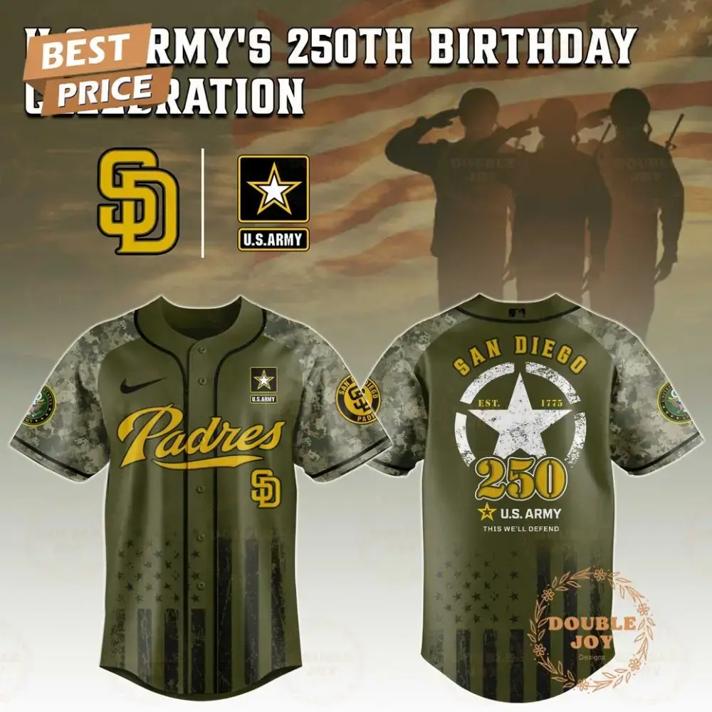 San Diego Padres U.S. Army'S 250Th Limited Edition Baseball Jersey Image
