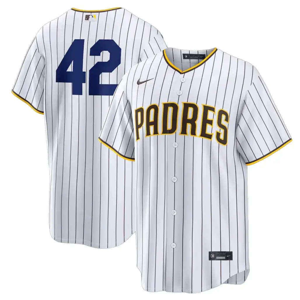 San Diego Padres White Home 2026 Jackie Robinson Day Baseball Jersey Image