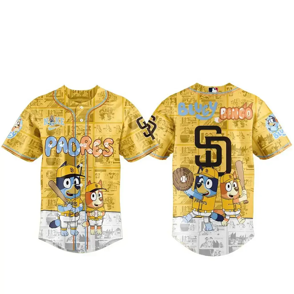 San Diego Padres x Bluey And Bingo 2026 Night Baseball Jersey Image