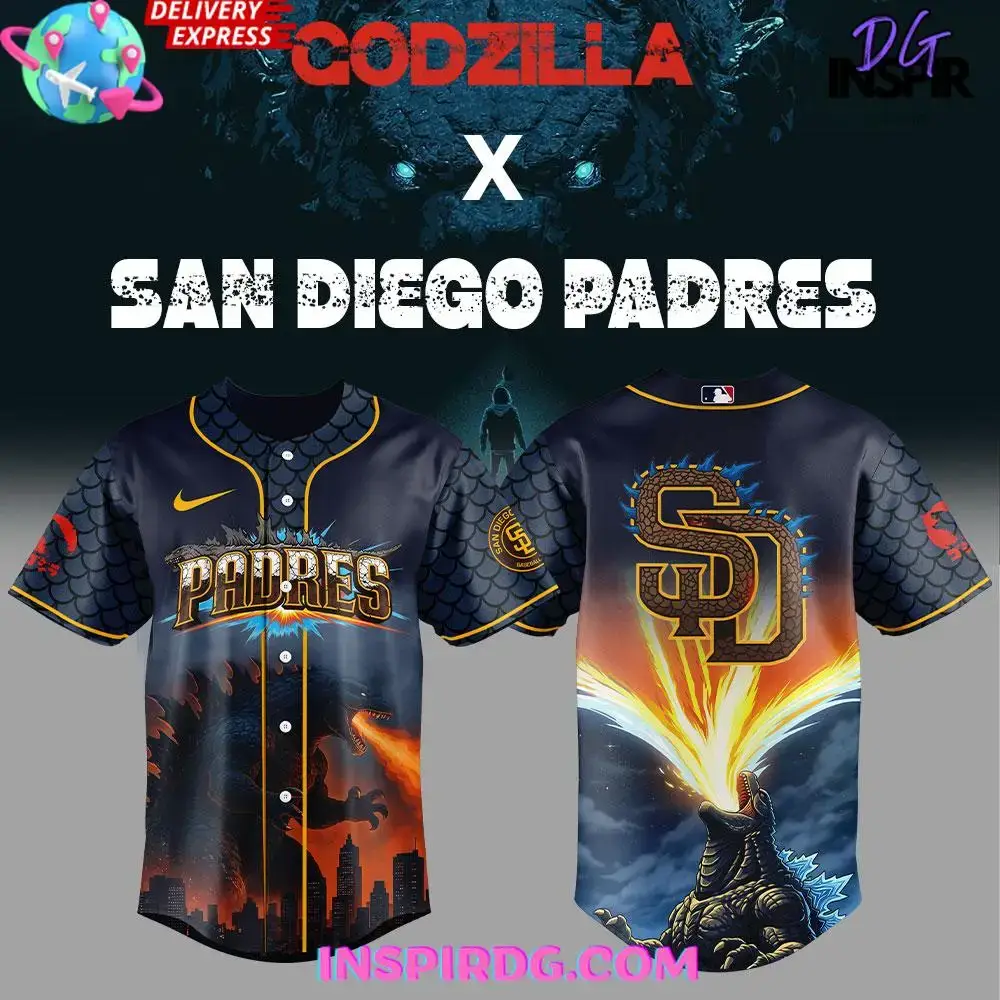 San Diego Padres X Godzilla Special Edition Baseball Jersey Image