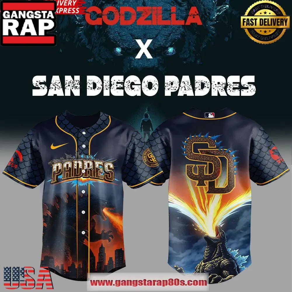 San Diego Padres x Godzilla Special Edition Baseball Jersey Shirt Image