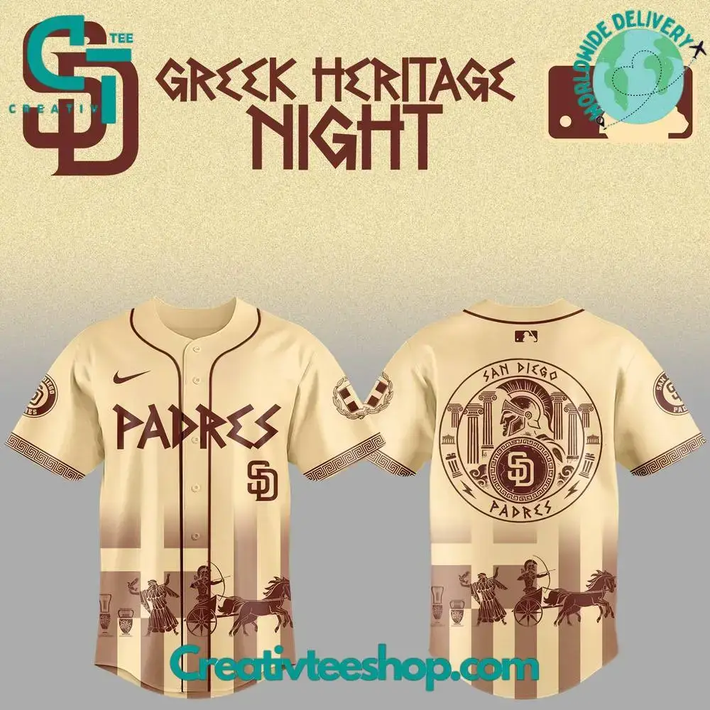 San Diego Padres X Greek Heritage Night 2025 Special Baseball Jersey Image