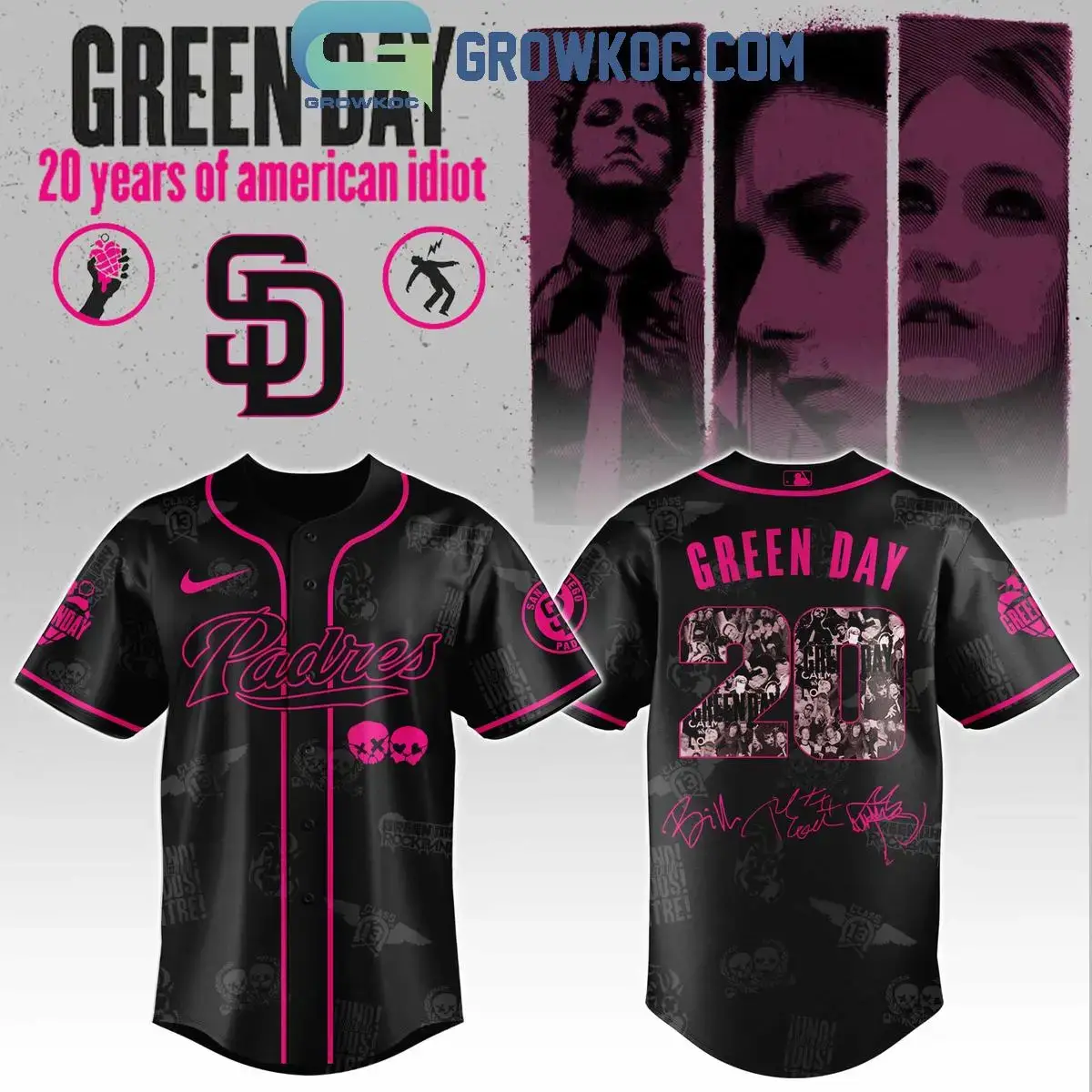 San Diego Padres x Green Day 20 Years Of American Idiot 2025 Jersey Image