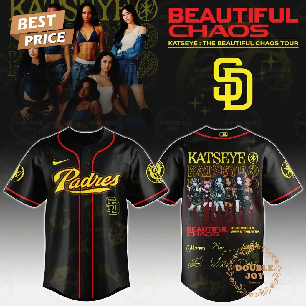 San Diego Padres x Katseye "The Beautiful Chaos Tour" 2025 Baseball Jersey Image