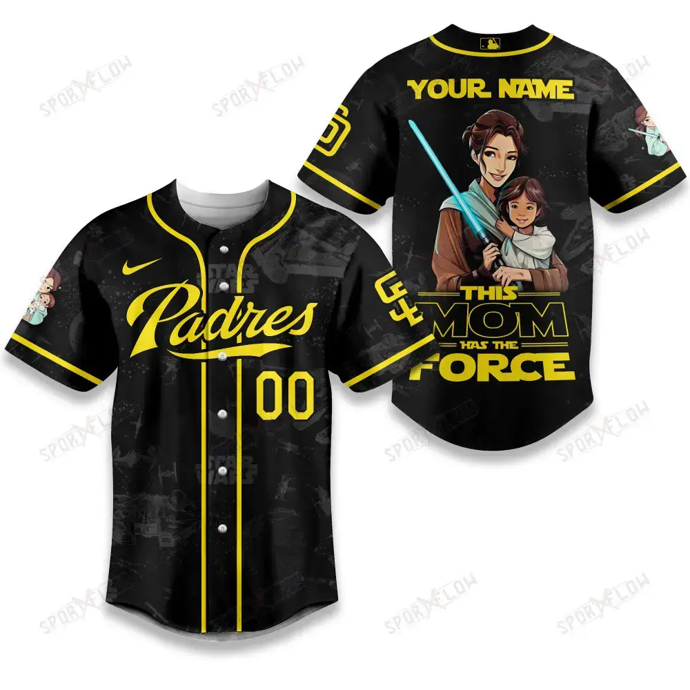San Diego Padres X Star Wars This Mom Has The Force Baseball Jersey Image