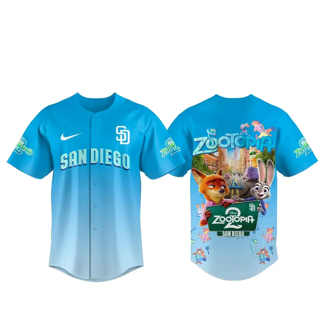 San Diego Padres x Zootopia 2 Baseball Jersey Image