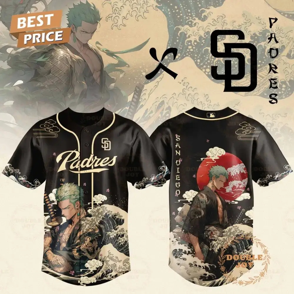 San Diego Padres Zoro X One Piece 2025 Japan Limited Edition Baseball Jersey Image