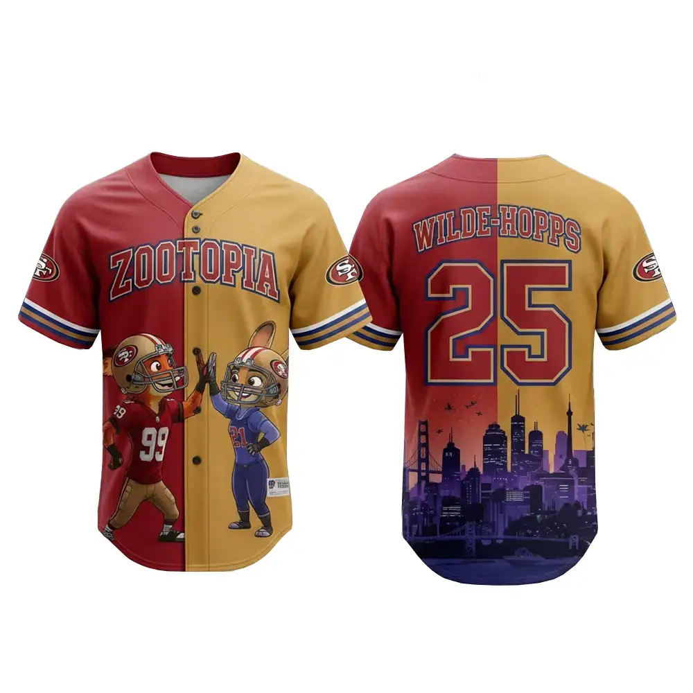 San Francisco 49ers x Zootopia 2 Wilde Hopps Baseball Jersey 2025 Image