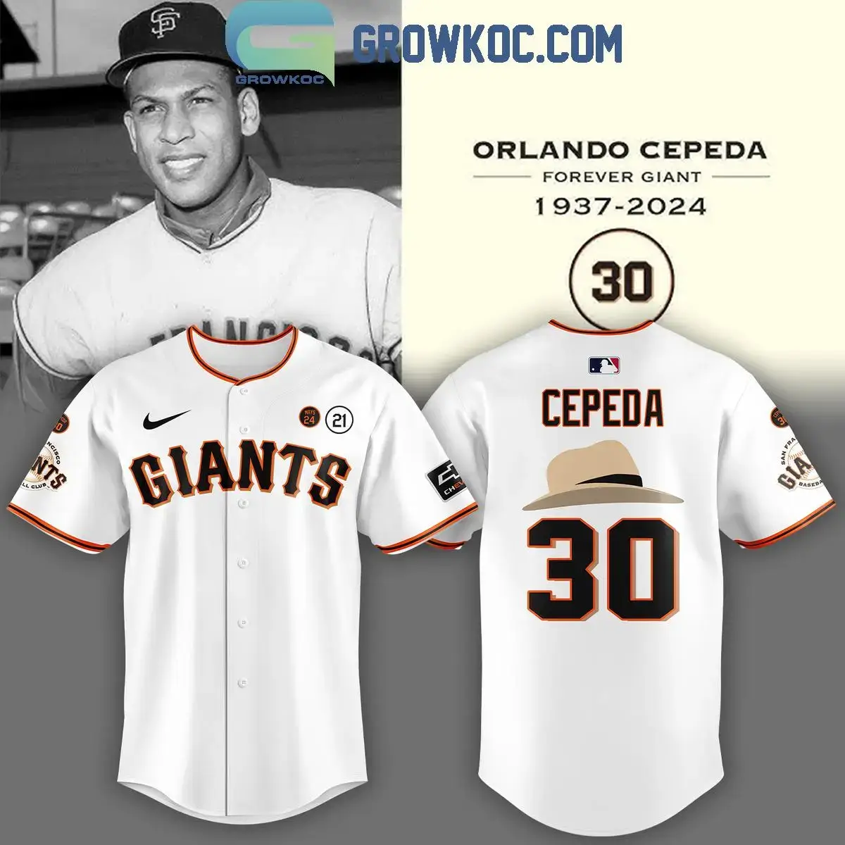 San Francisco Giants 2024 Orlando Cepeda Baseball Jersey Image