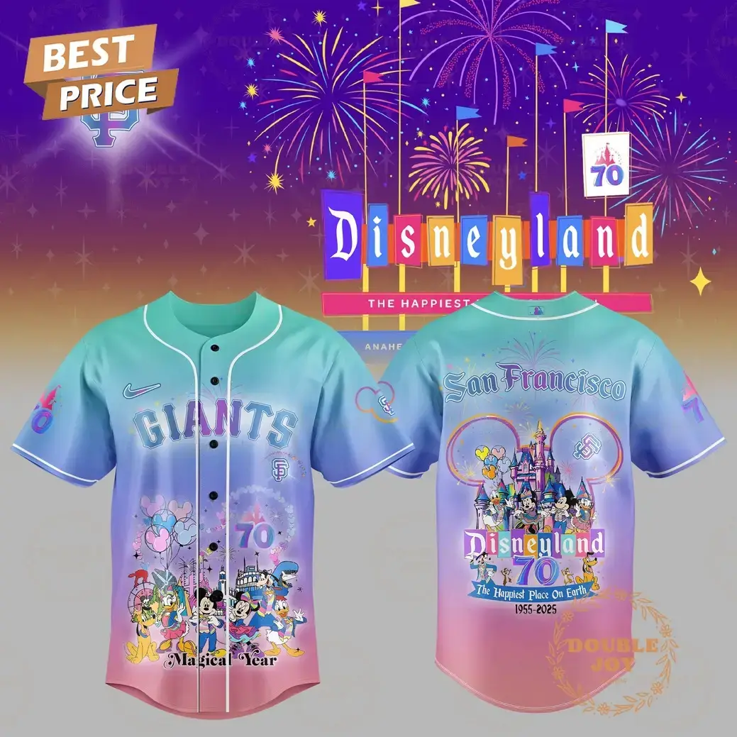 San Francisco Giants Happiest 70th Disneyland Limited Edition Baseball Jersey Image