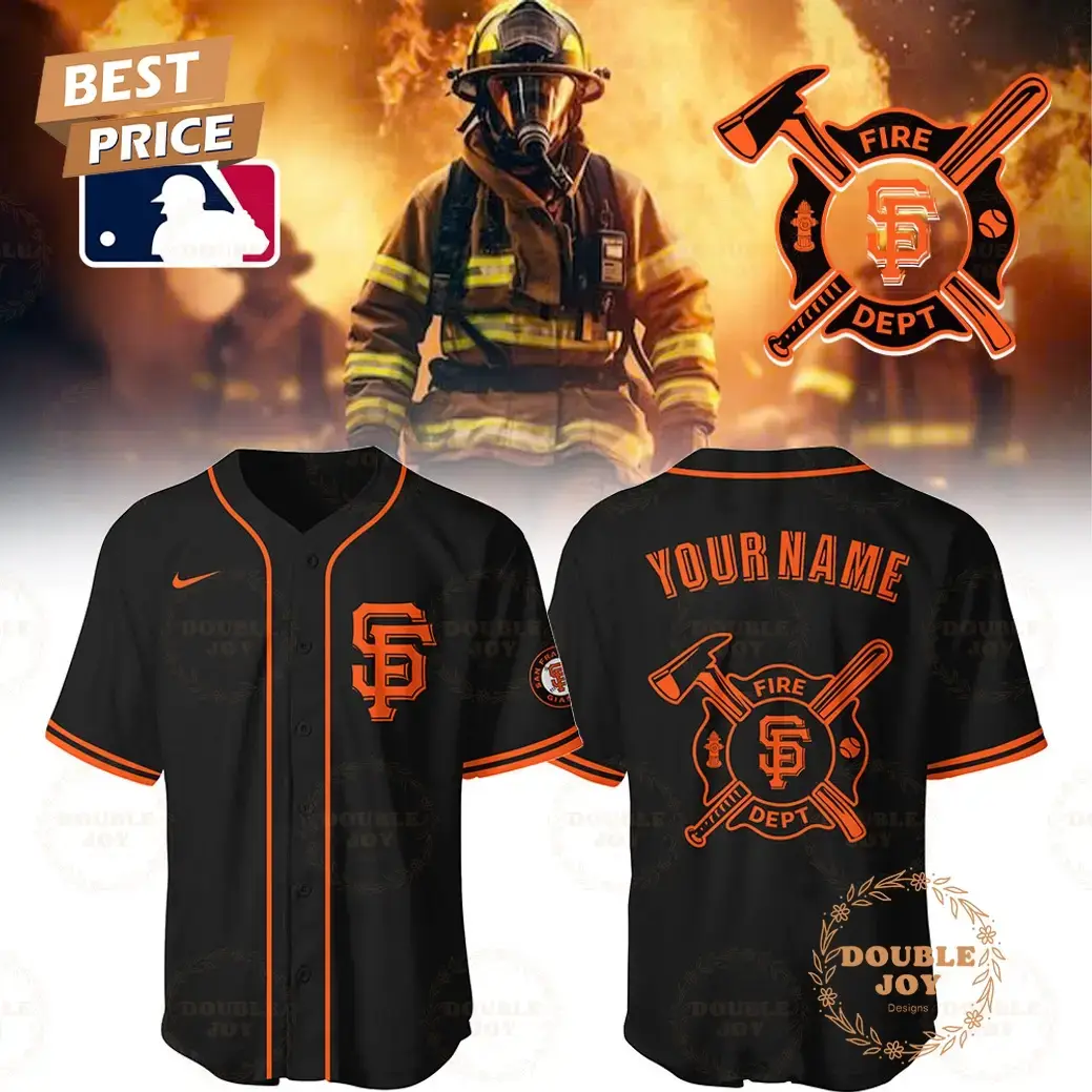 San Francisco Giants MLB 2025 Firefighter Appreciation Night Baseball Jersey - Black Image