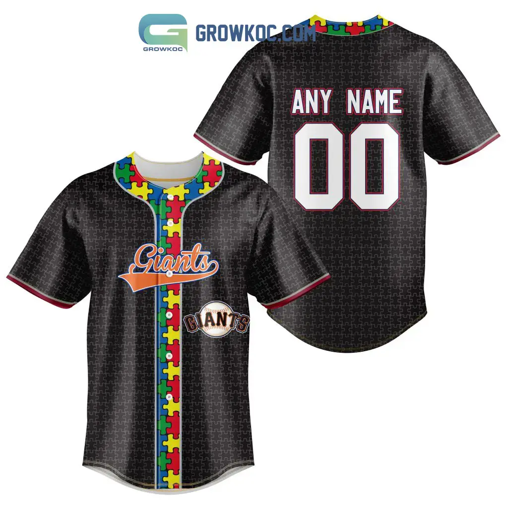 San Francisco Giants MLB Fearless Against Autism Personalized Baseball Jersey Image