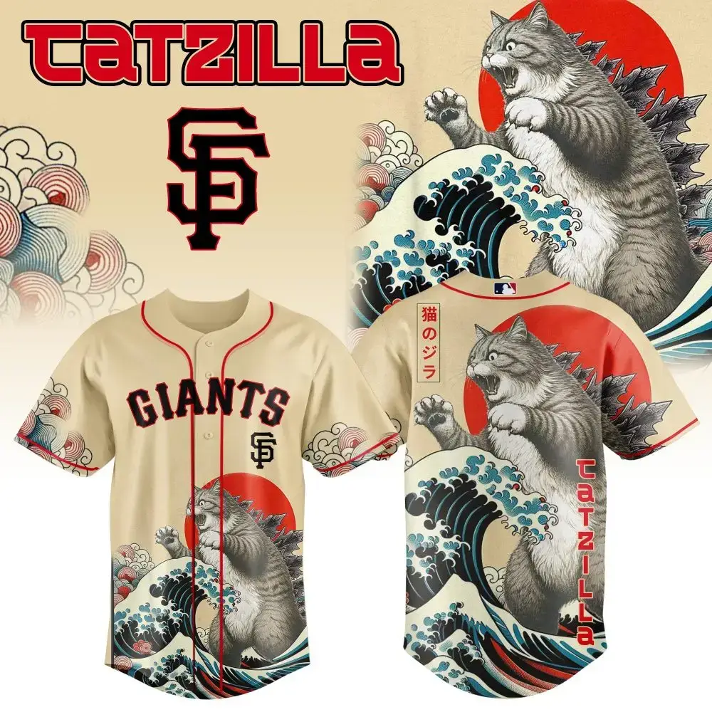 San Francisco Giants Mlb X Catzilla Style Japans Custom Baseball Jersey Image