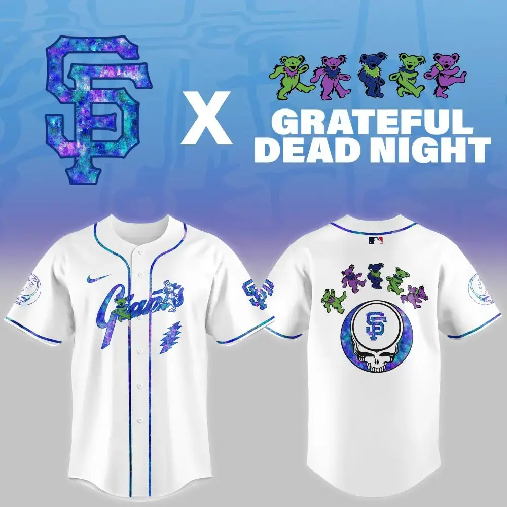 San Francisco Giants Mlb X Grateful Dead Theme Night Game Custom Baseball Jersey Image